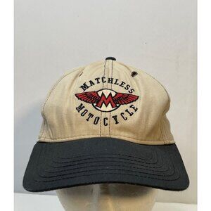 Matchless Motorcycle hat cap 7" snap back made USA beige